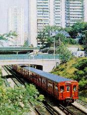 Red subway car